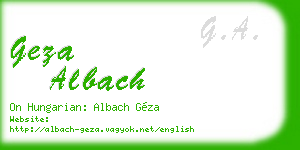 geza albach business card